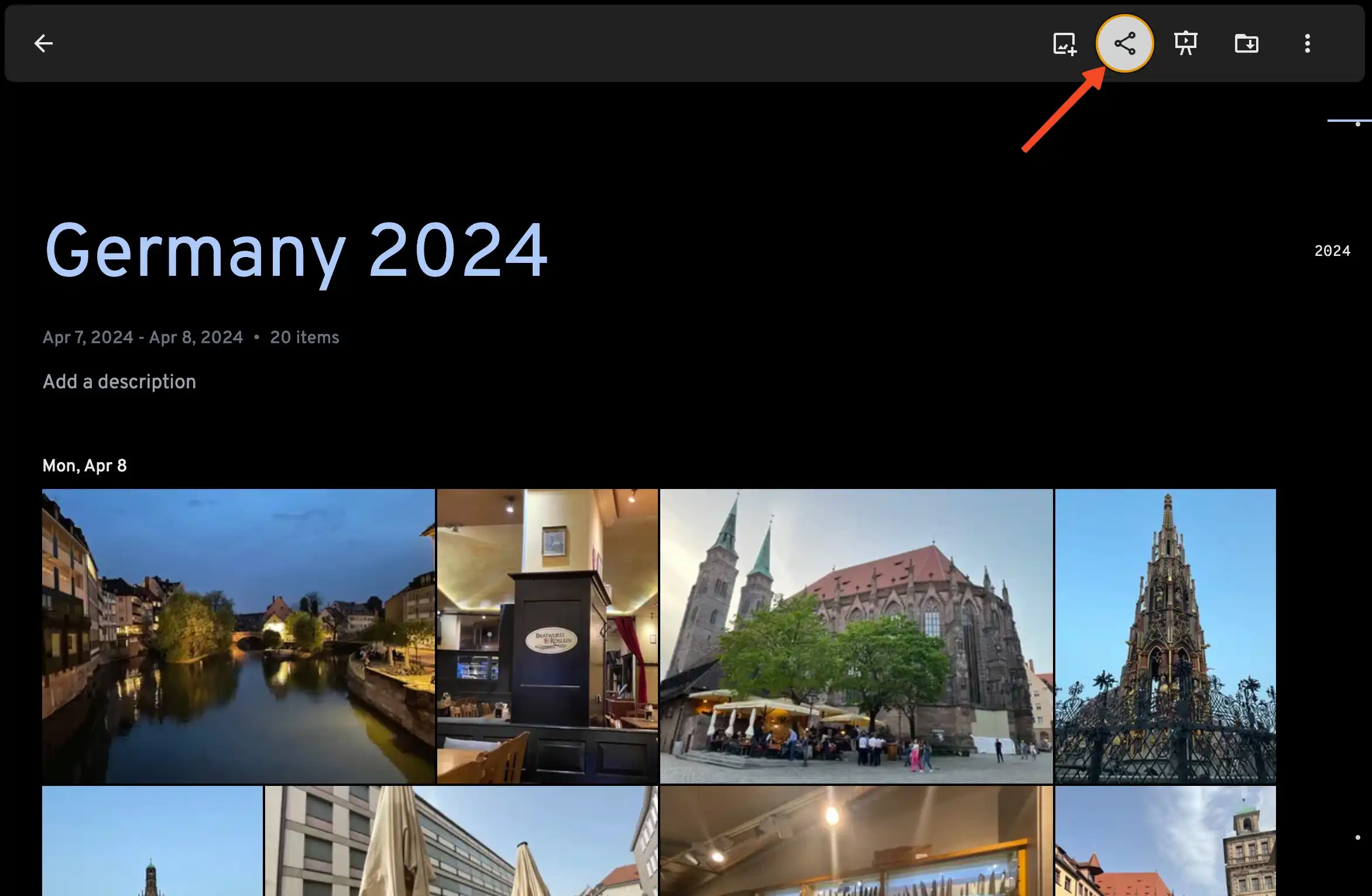 Shared album option